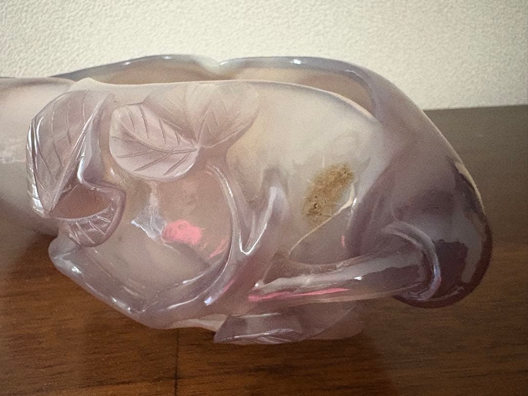 瑪瑙　置物　瓢箪形　小物入れ　時代物 メノウ　彫刻 骨董品 中国古玩 783g