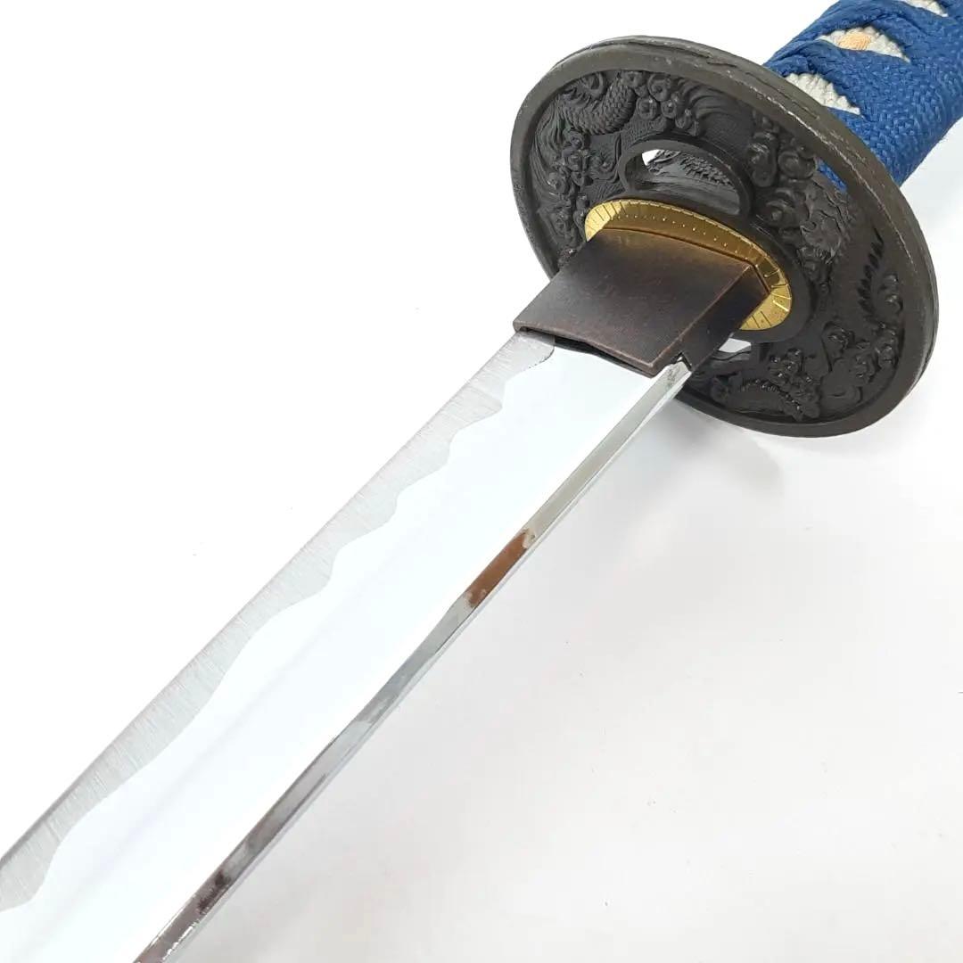 模造刀大刀 青柄 雲龍楕円鍔 青暈し黒呂鞘