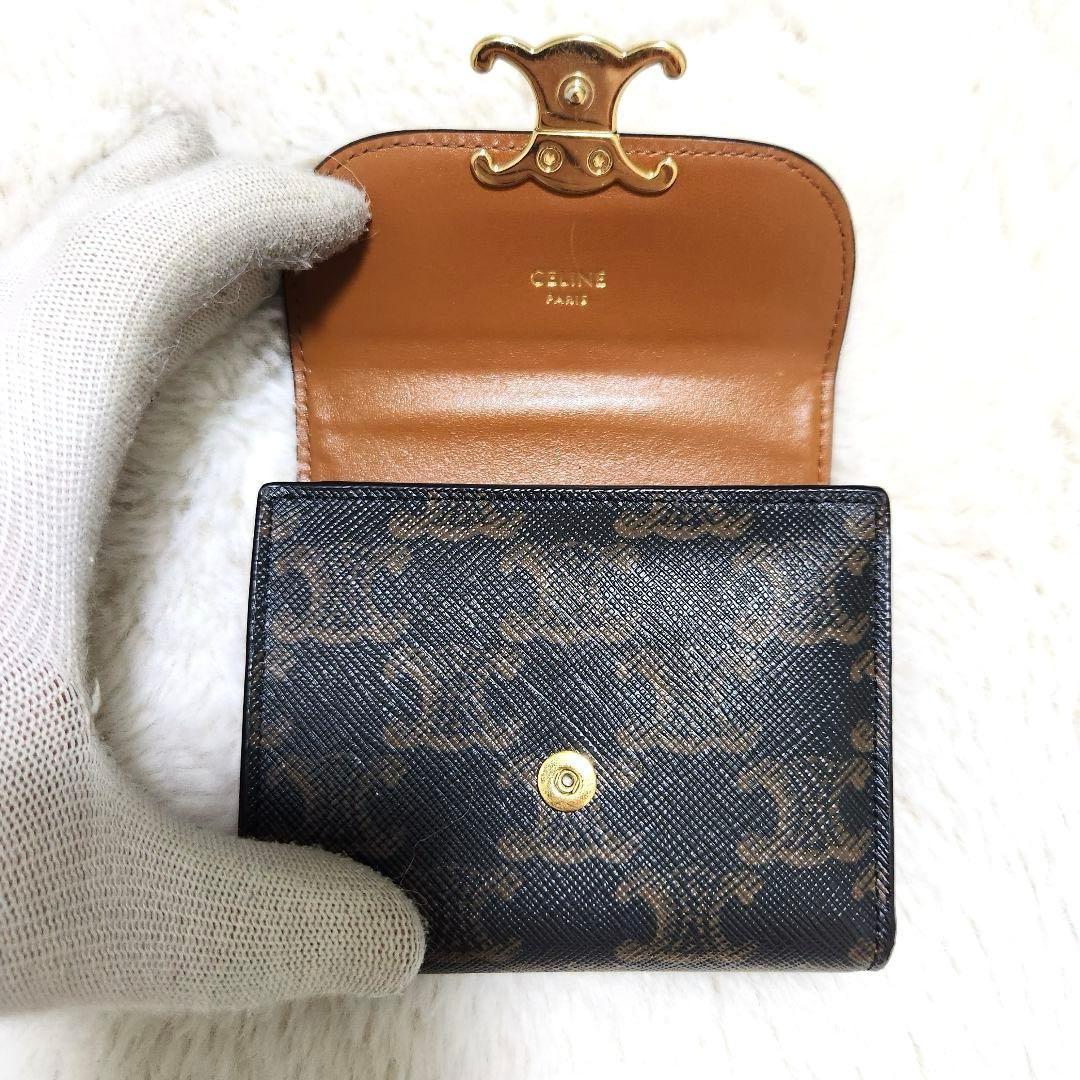 みかん✨極美品　正規品✨セリーヌ　三つ折り　トリオンフ　マカダム