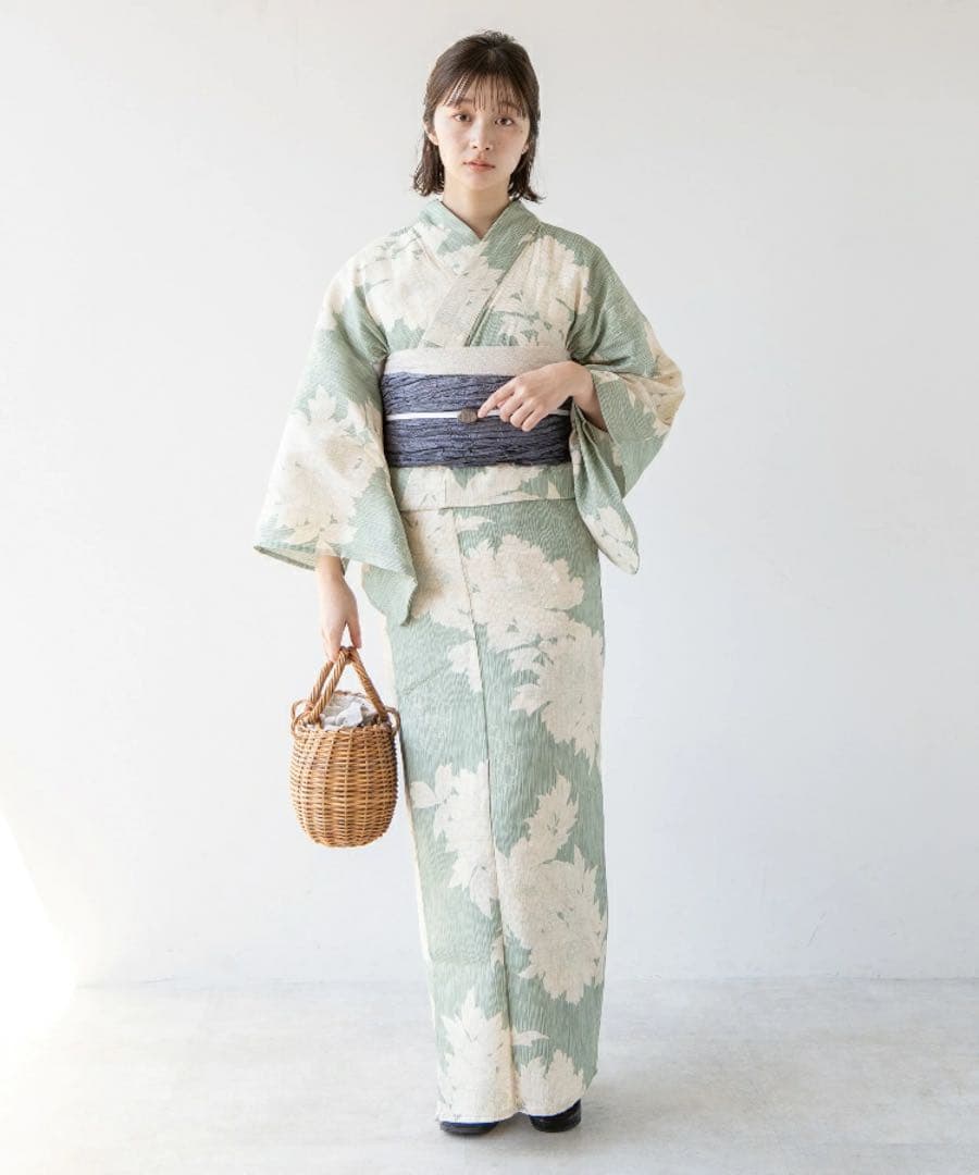 ゆかた館グレース 浴衣セット（Sサイズ）＋レース兵児帯＋帯飾り付き