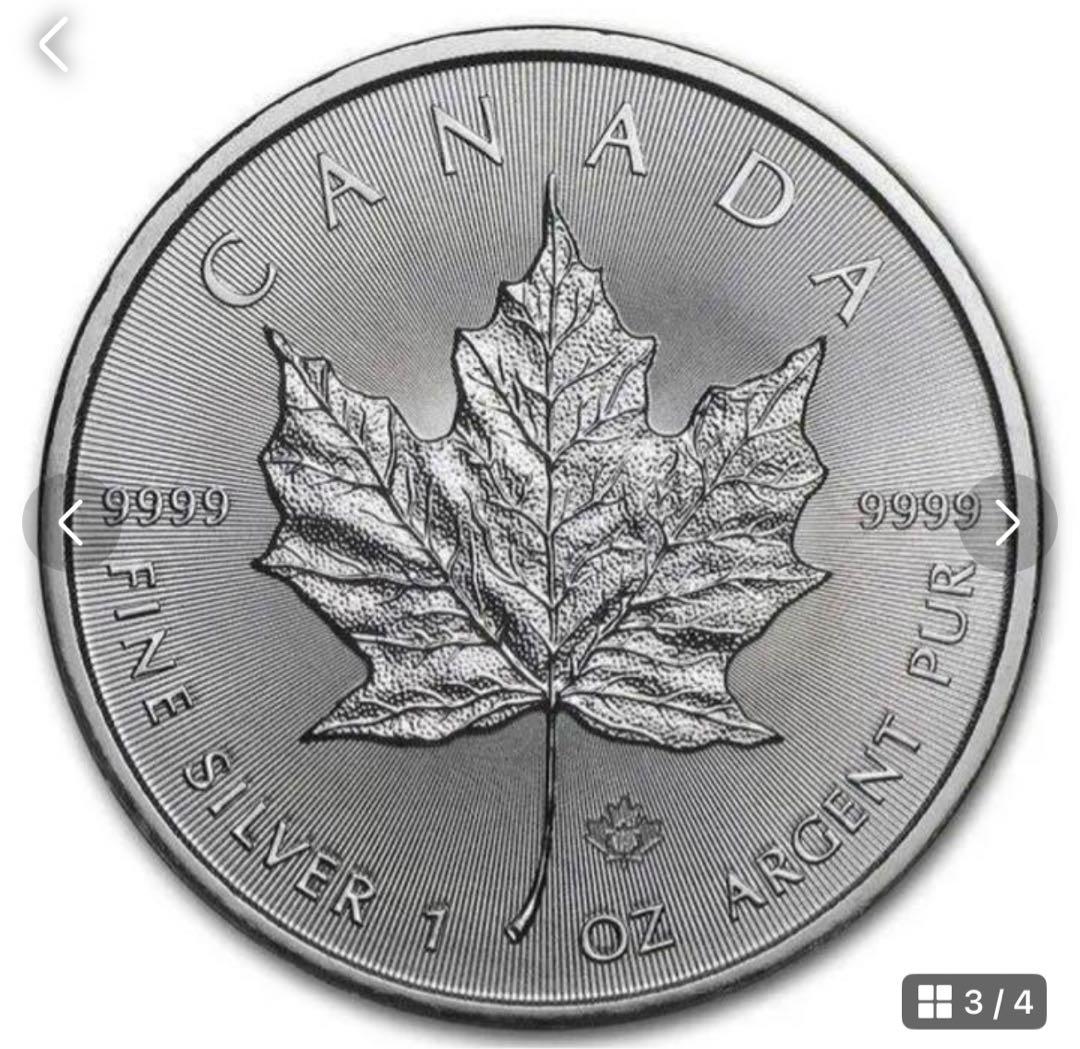 【メイプルリーフ銀貨1オンス2021年】 クリアケース入り5枚【新品未使用】