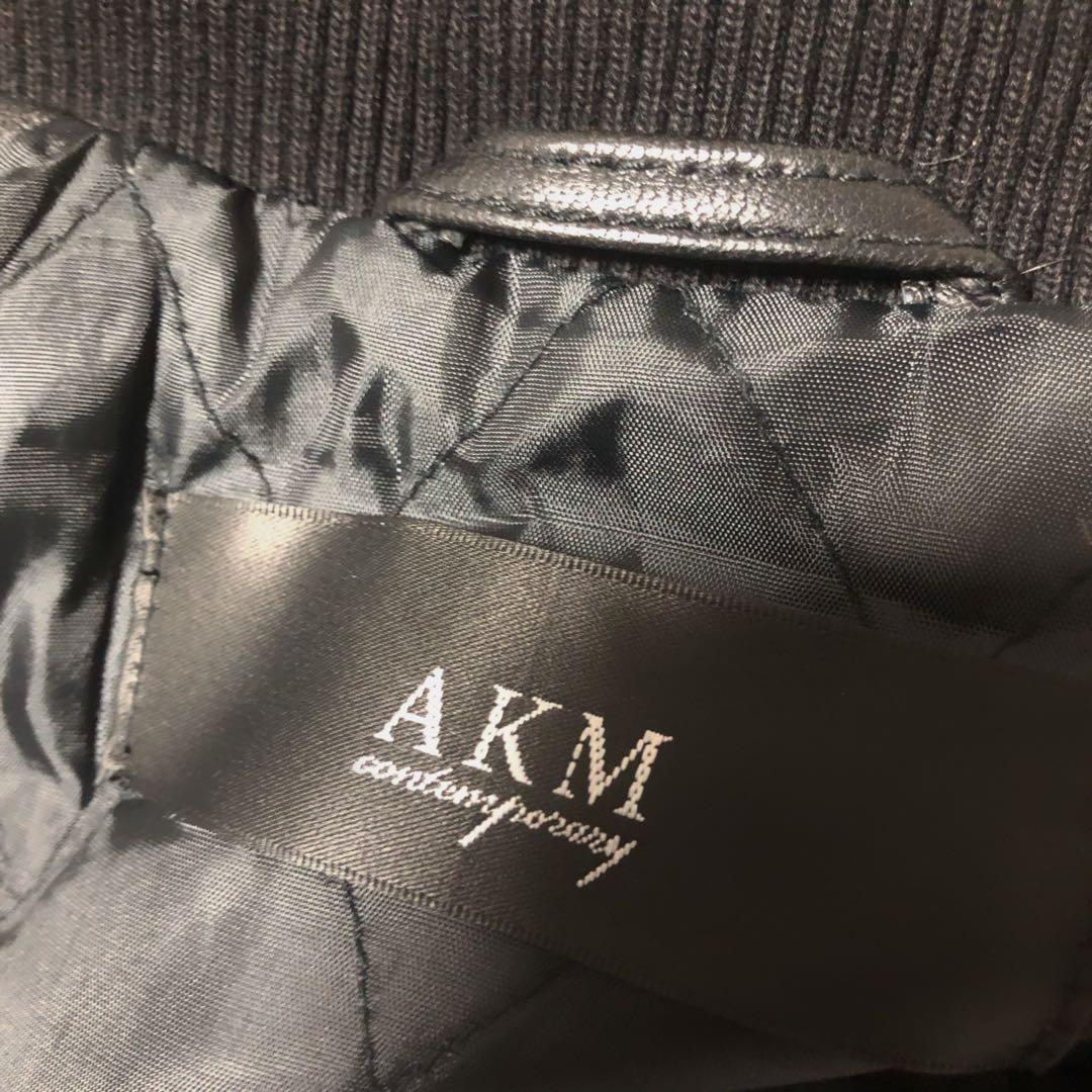 訳あり　AKM Contemporary レザーフード ライダースジャケット