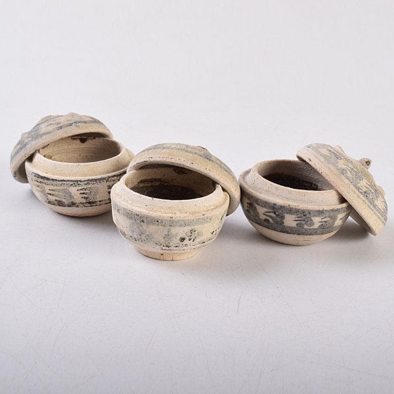 タイ古陶磁　スンコロク　宋胡録　合子　蓋物　箱付　M　R8933