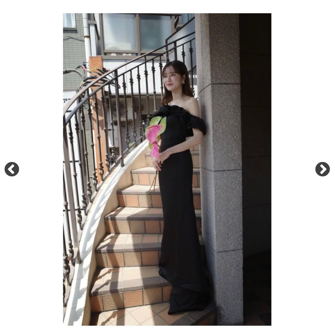 dress production オフショルダーソフトマーメイドドレス W268