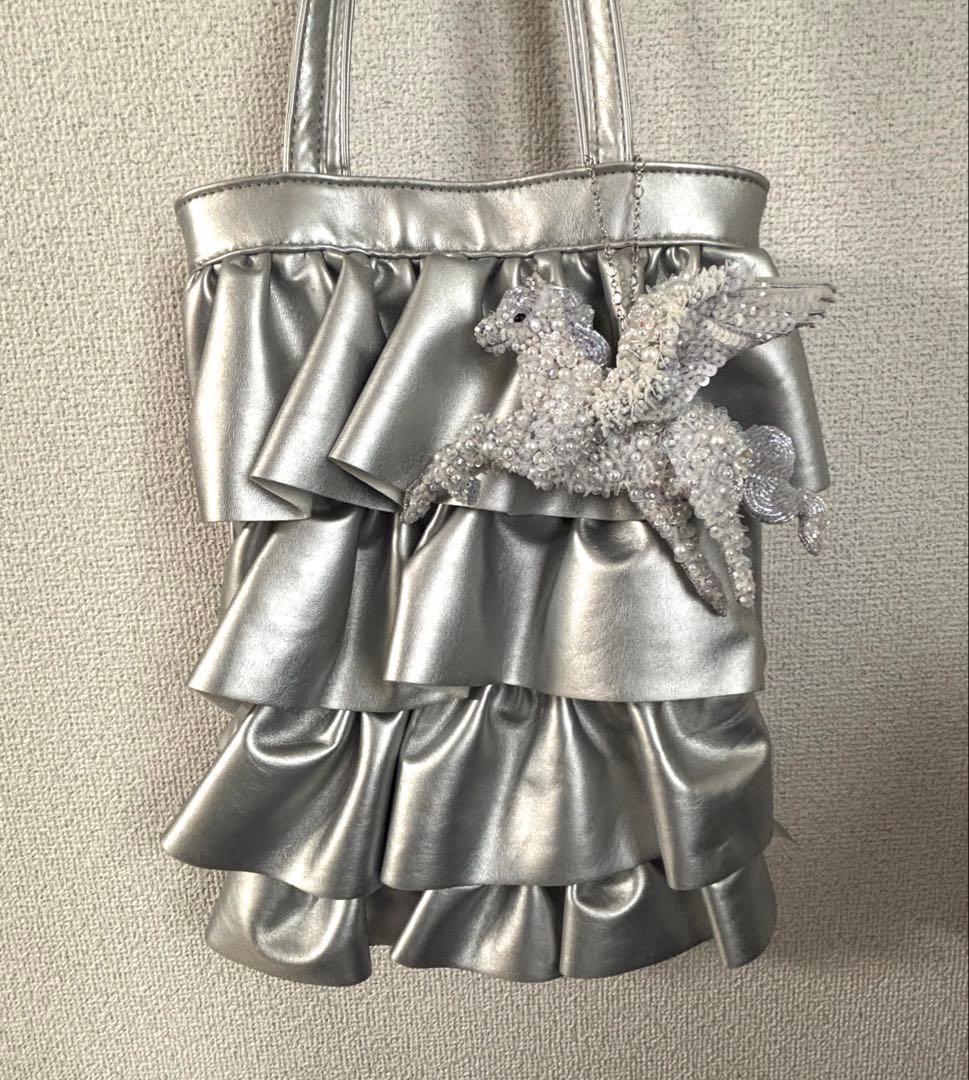 【ペガサス】ビーズ刺繍ブローチバッグチャーム