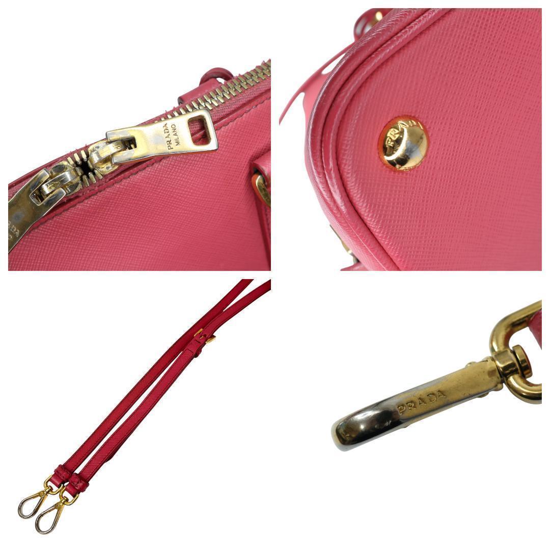 美品 PRADA プラダ 2way ハンドバッグ サフィアーノ レザー ピンク