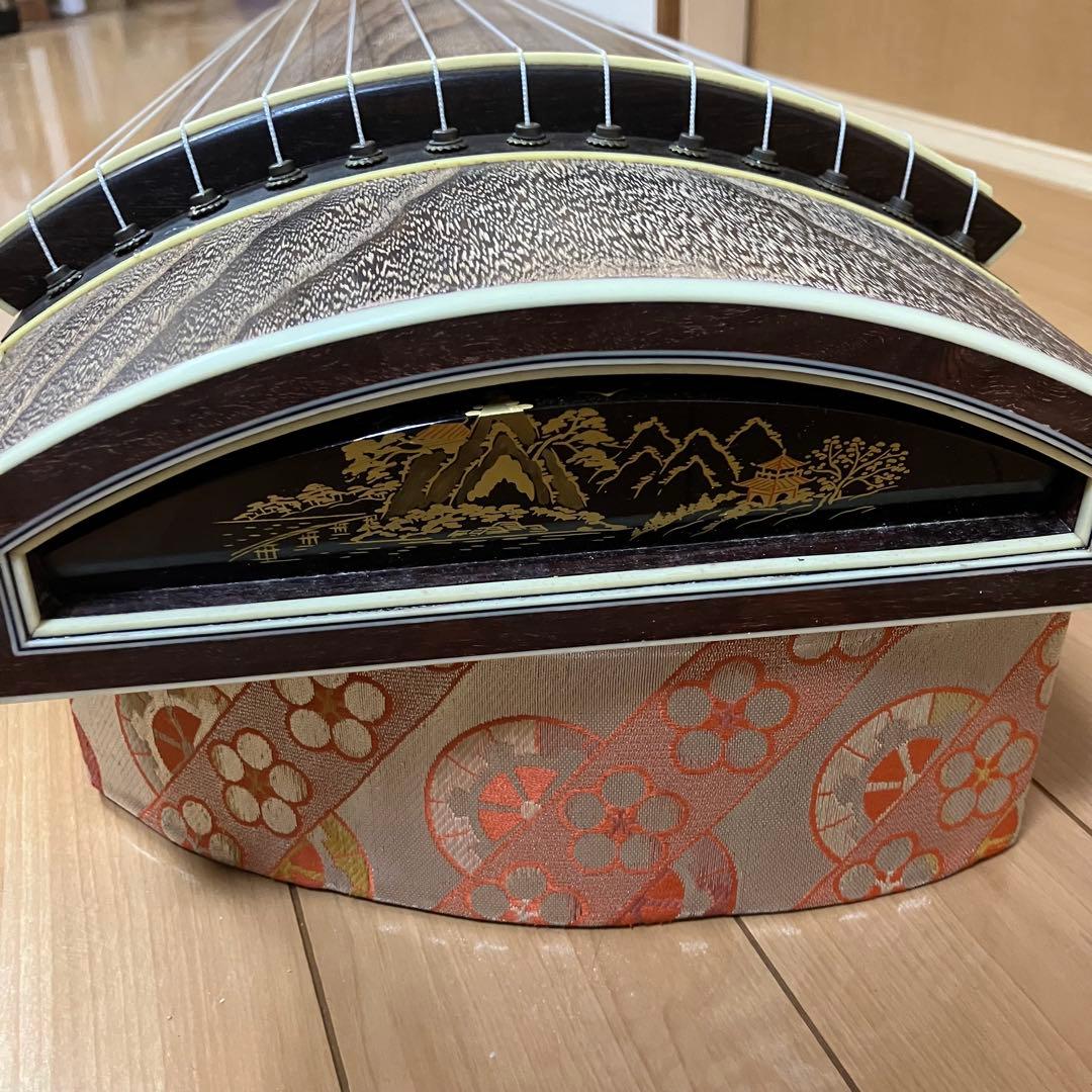 13弦 筝 琴　詩絵あり　すだれ彫り