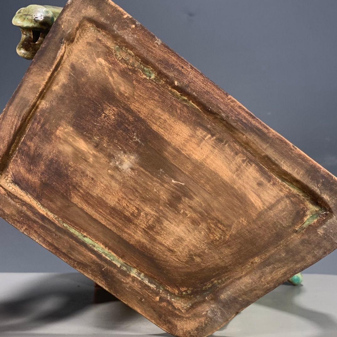 中国美術 緑釉開片馬 文房置物 案頭 風水 開運