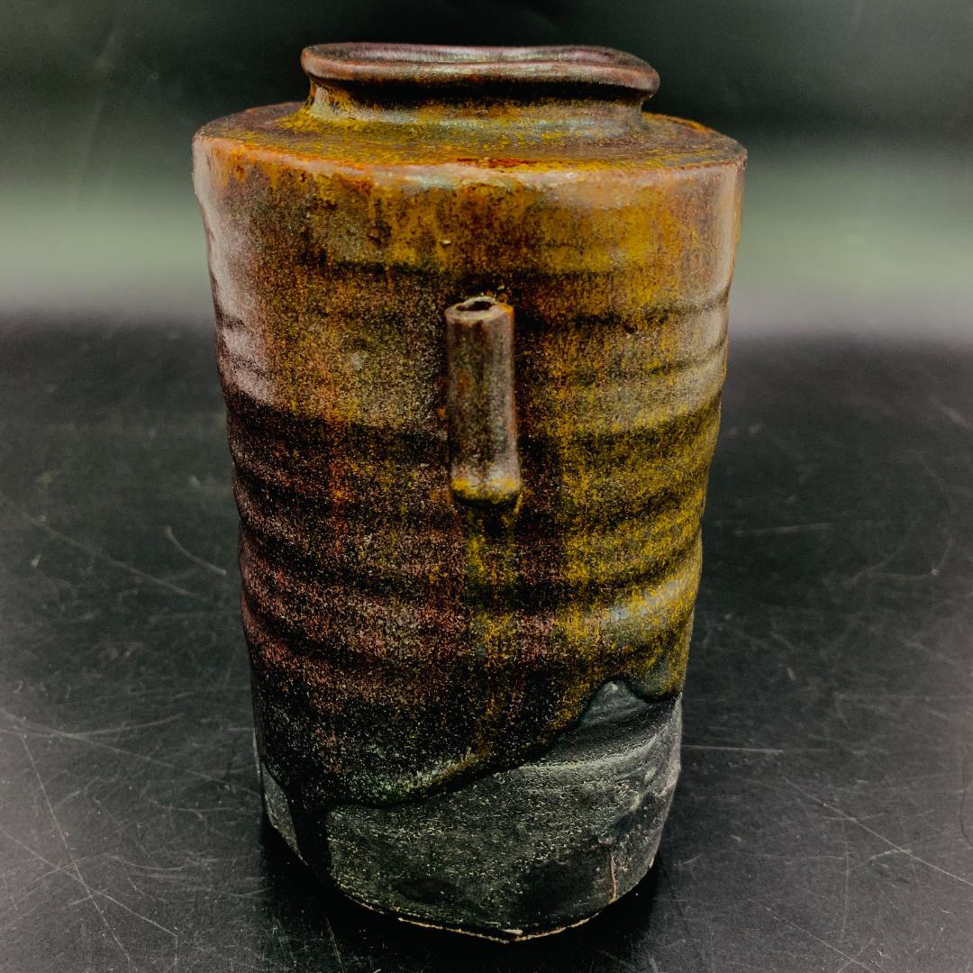 美品 加藤春鼎 作 瀬戸焼 花入 共箱 栞付