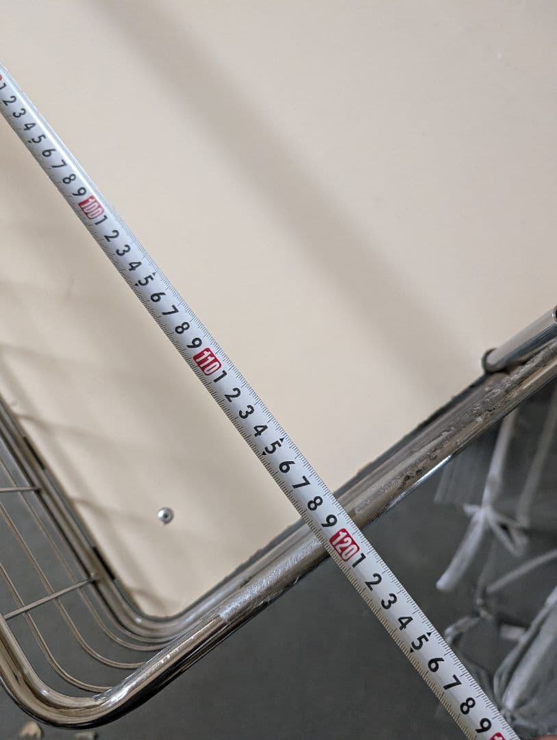 【大阪府直接引き取り】折りたたみワゴン 組立工具不要 クローム W1200