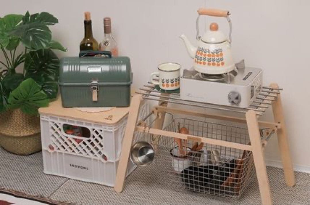 ワイヤーバスケットウッドシェルフ　wood