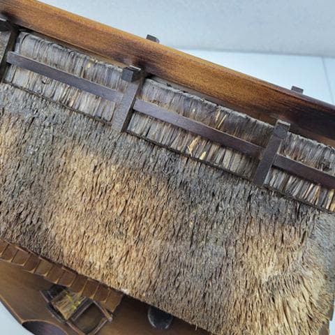 中田順也 作　郷愁のかやぶき古民家　からくりオルゴール　完動品！