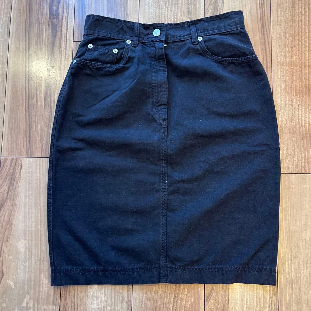 【メル48978】GUCCI ブラックデニム タイトスカート