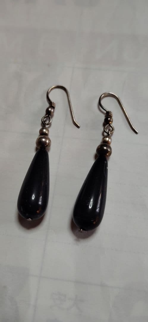 アンティークビクトリアンジェットのピアス