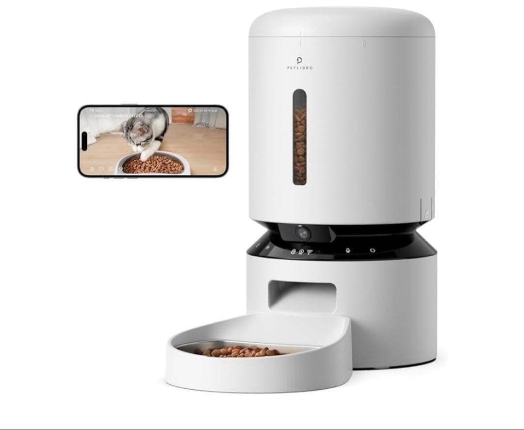 261321 PETLIBRO 自動給餌器 猫 カメラ付き 5L大容量 ホワイト