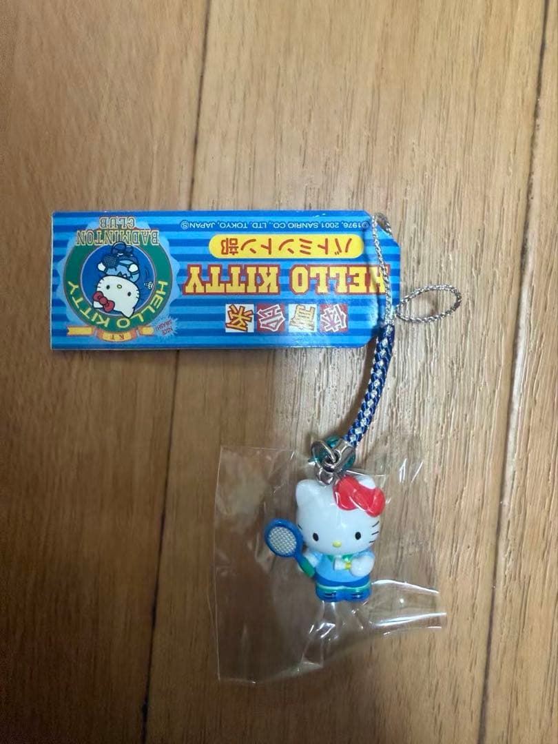 ハローキティ ストラップ 体育会系 バトミントン部 根付 新品 ご当地