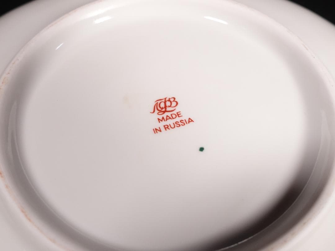 ロモノーソフ LOMONOSOV コバルトネット カップソーサー プレート ペア