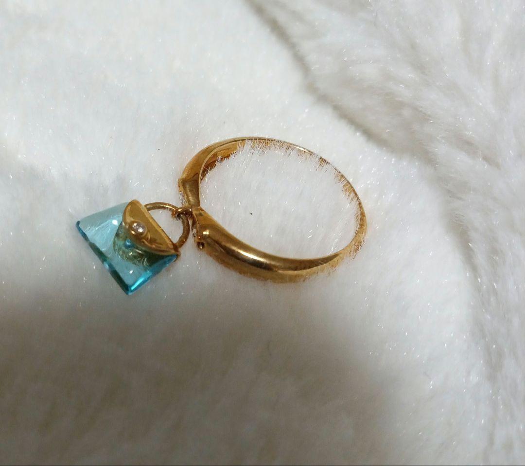 R*様 18Kリング ブルートパーズチャーム　バッグモチーフ