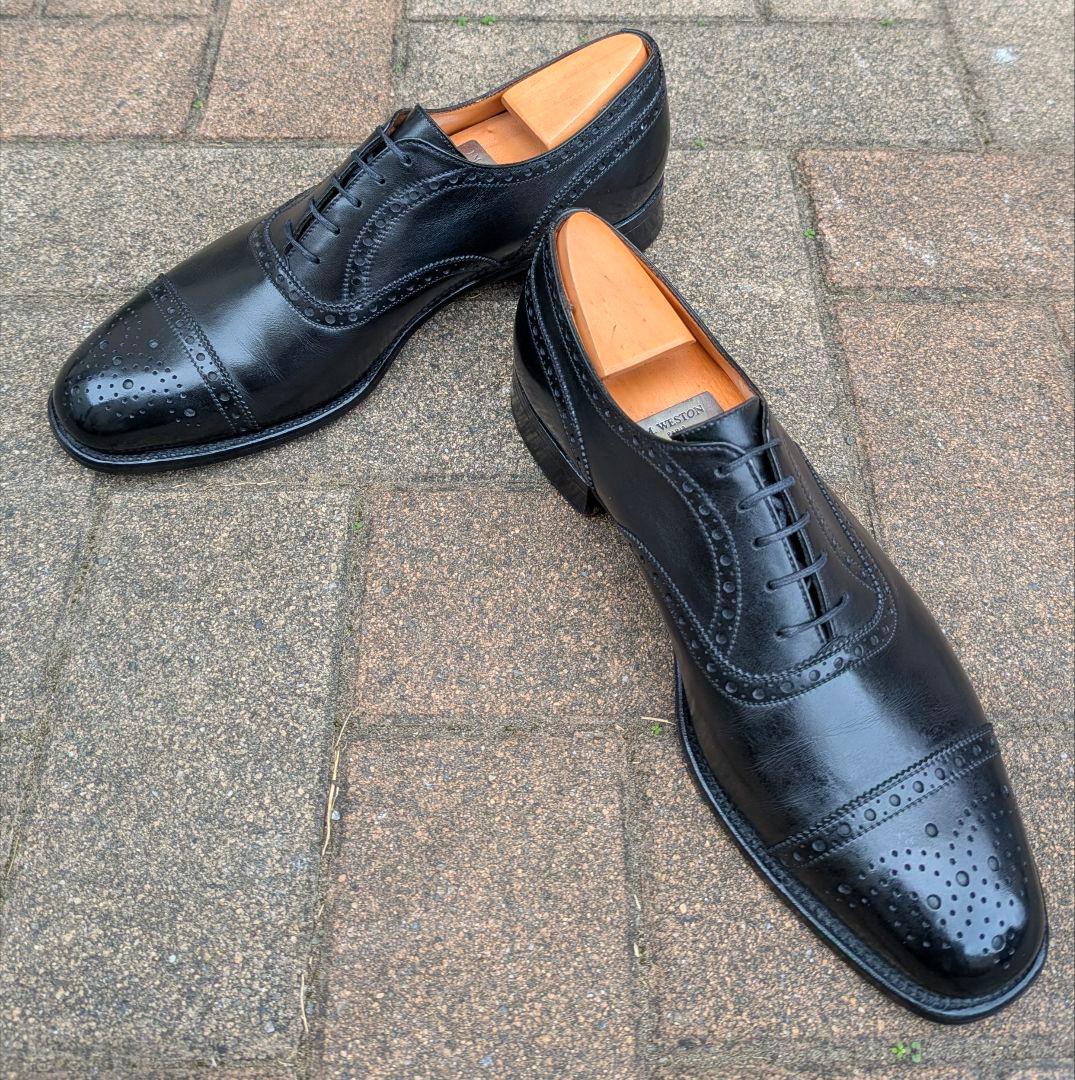 クリスマスセール！廃番品j.m.weston310セミブローグ7.5Dブラック