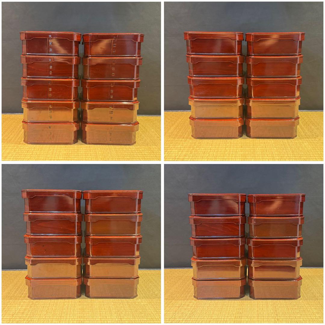 溜塗 大徳寺弁当 10客 縁高 共箱