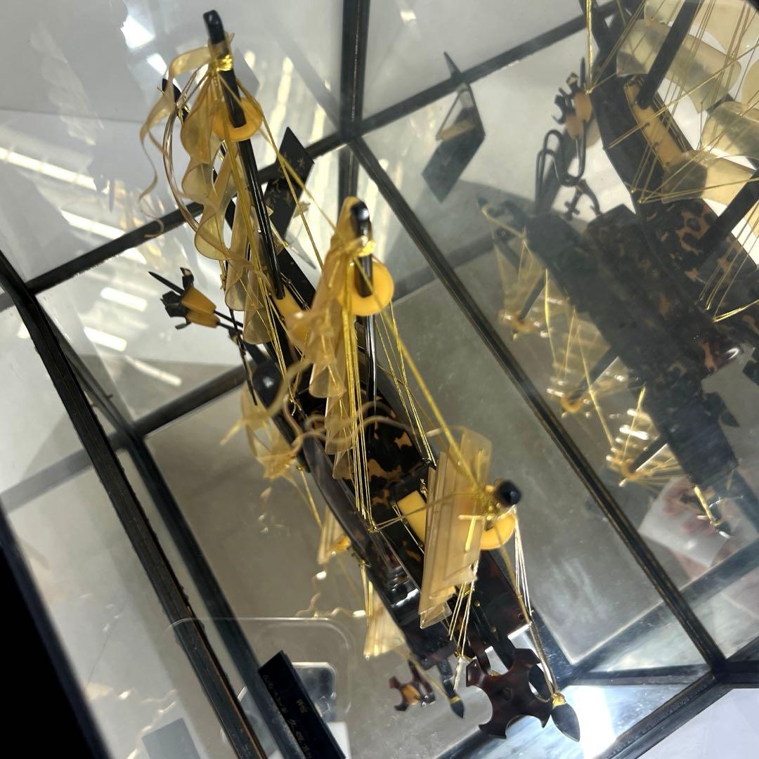 本鼈甲　オランダ船　ケース付　東Y7-1212①タトオ