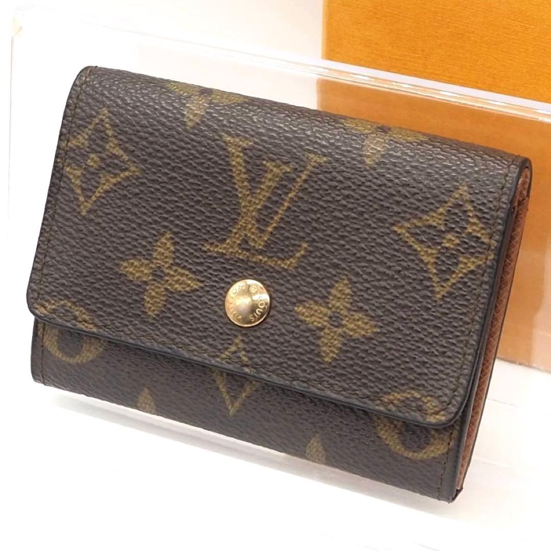 ルイヴィトン ポルトモネプラ モノグラム ケース コンパクト ブラウン