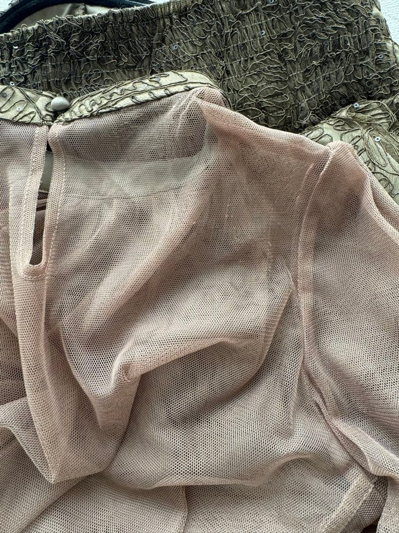 leja オケージョンドレス　グリーン　レース　S セットアップ　ビスチェ　緑