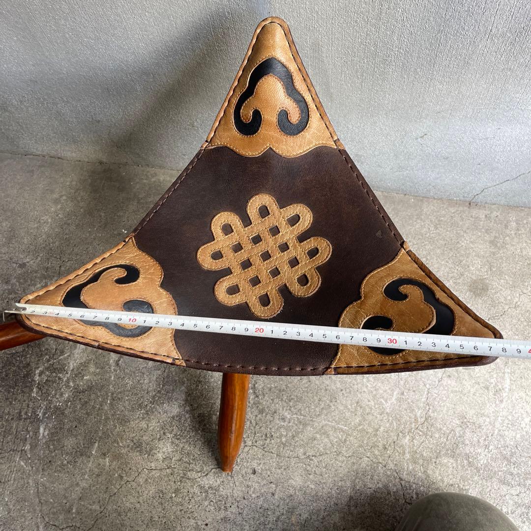 オールドビンテージ　ハンティングチェア　折り畳みチェア　本革　2脚　ハンター