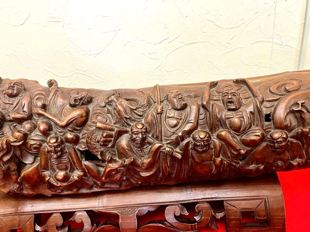 特大 十八羅漢　象牙風 牙 一本物 一本牙 彫刻 オブジェ　竹細工　中国美術