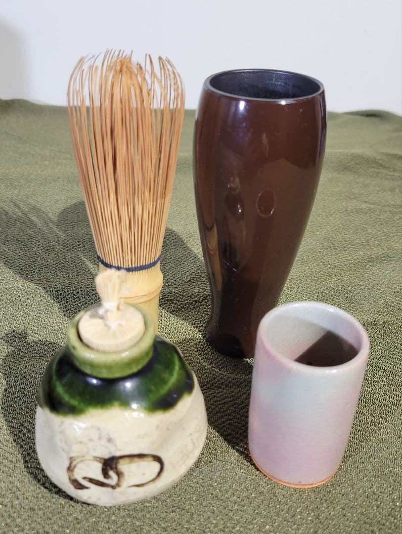 木製漆塗り　茶箱　茶道具セット