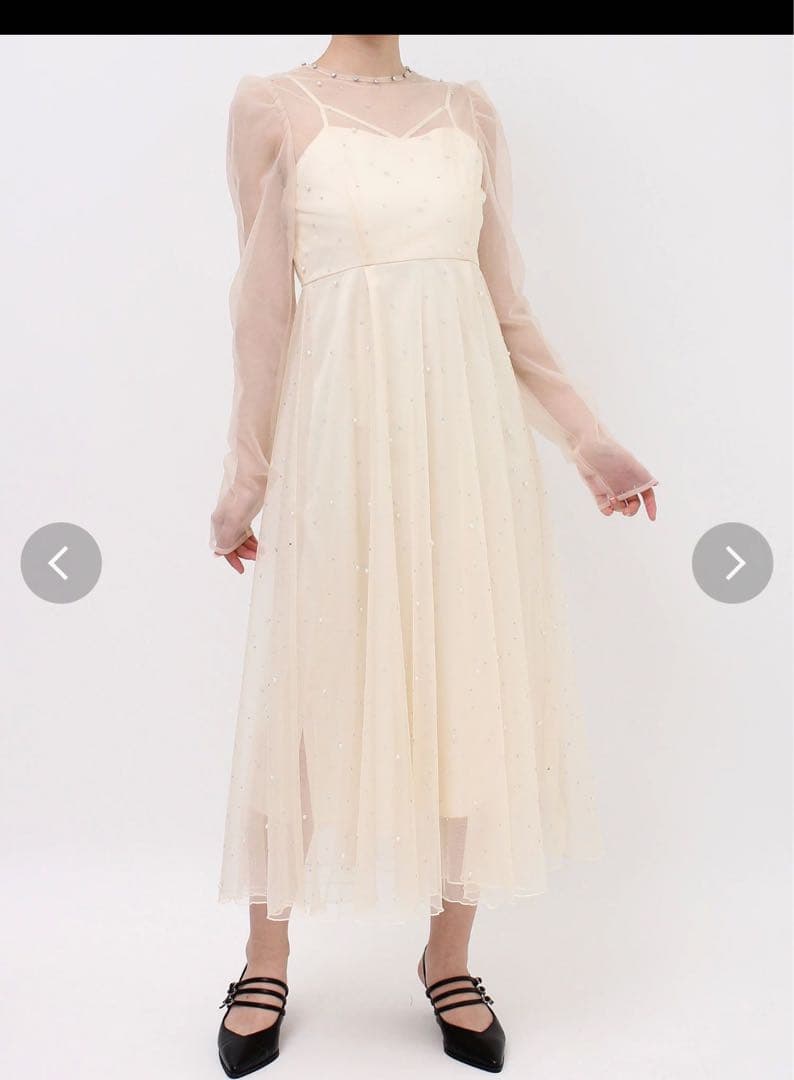 EATME ビジューチュールワンピース 同窓会 オケージョンドレス 値下げ可能