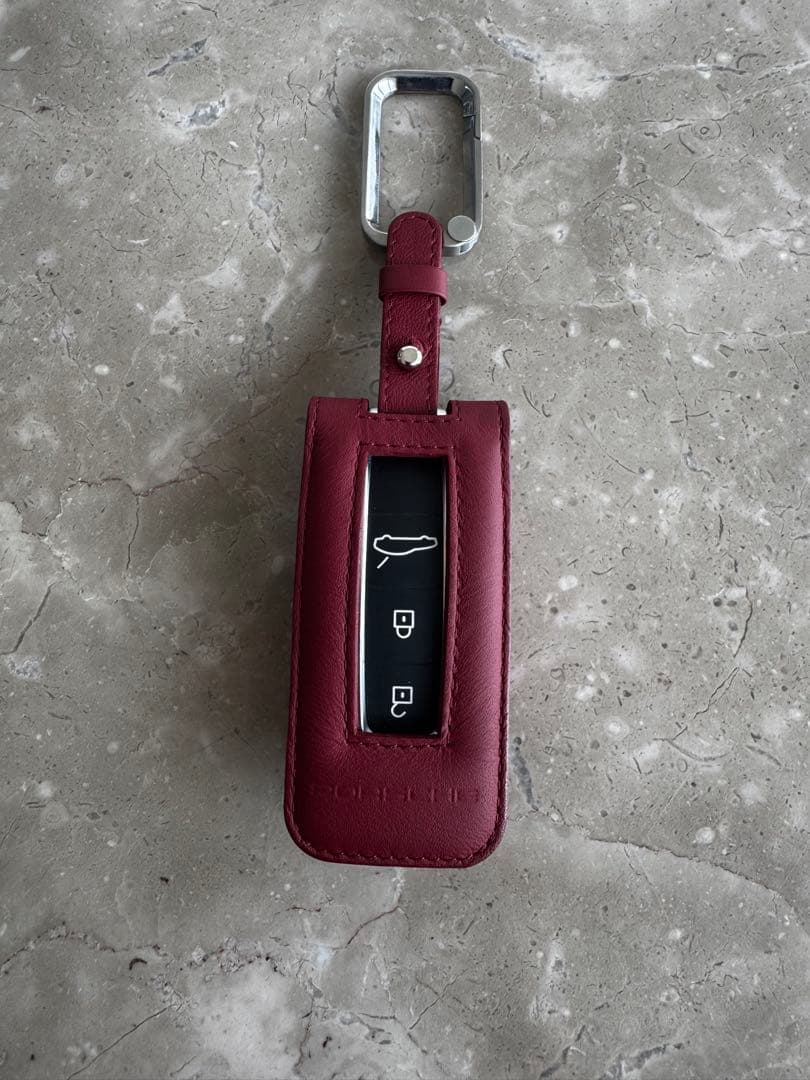 ポルシェ バーガンディ レザー キーケース