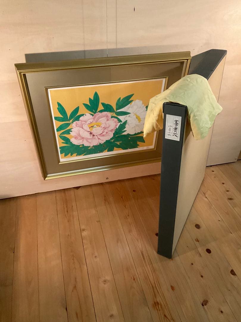 中島千波「富貴花」　リトグラフ　直筆サイン・落款・エディション・作品証明シール有