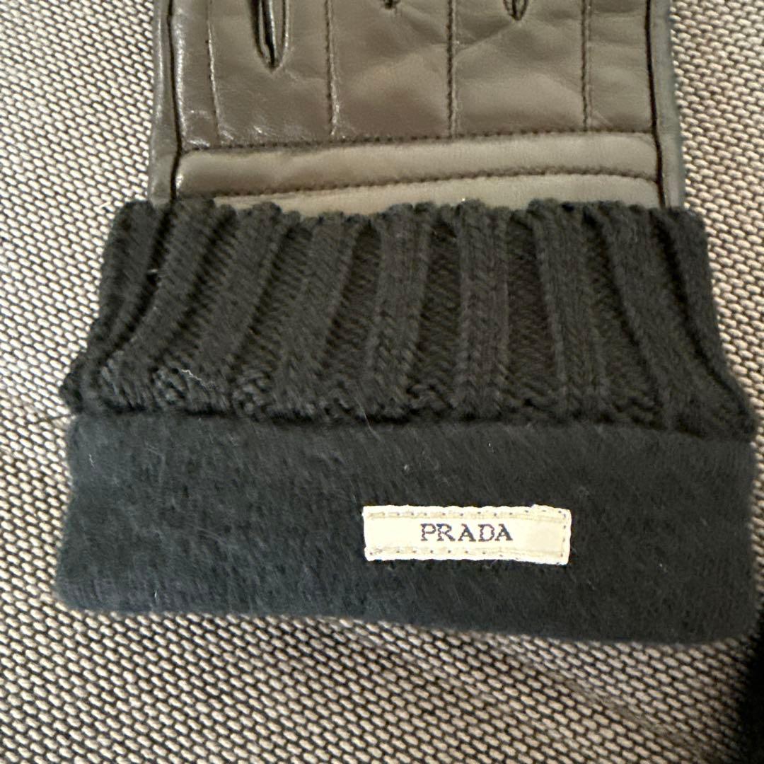 【美品】PRADA 羊革メンズ用 手袋 ブラック