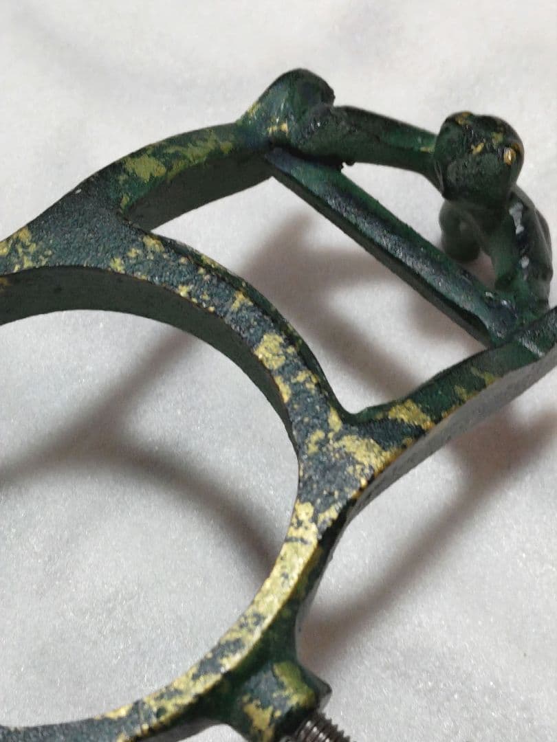 特製美術床置　金属工芸　御所車　花器　花生　花びん　花入　菊模様　置物飾り