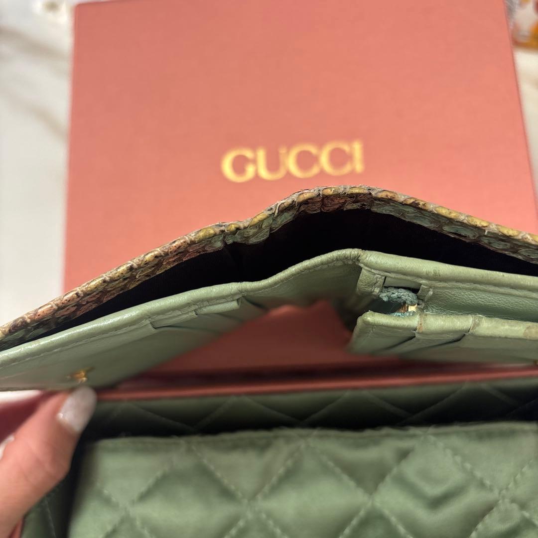 【箱付き】GUCCI GGマーモント パイソン 二つ折り財布