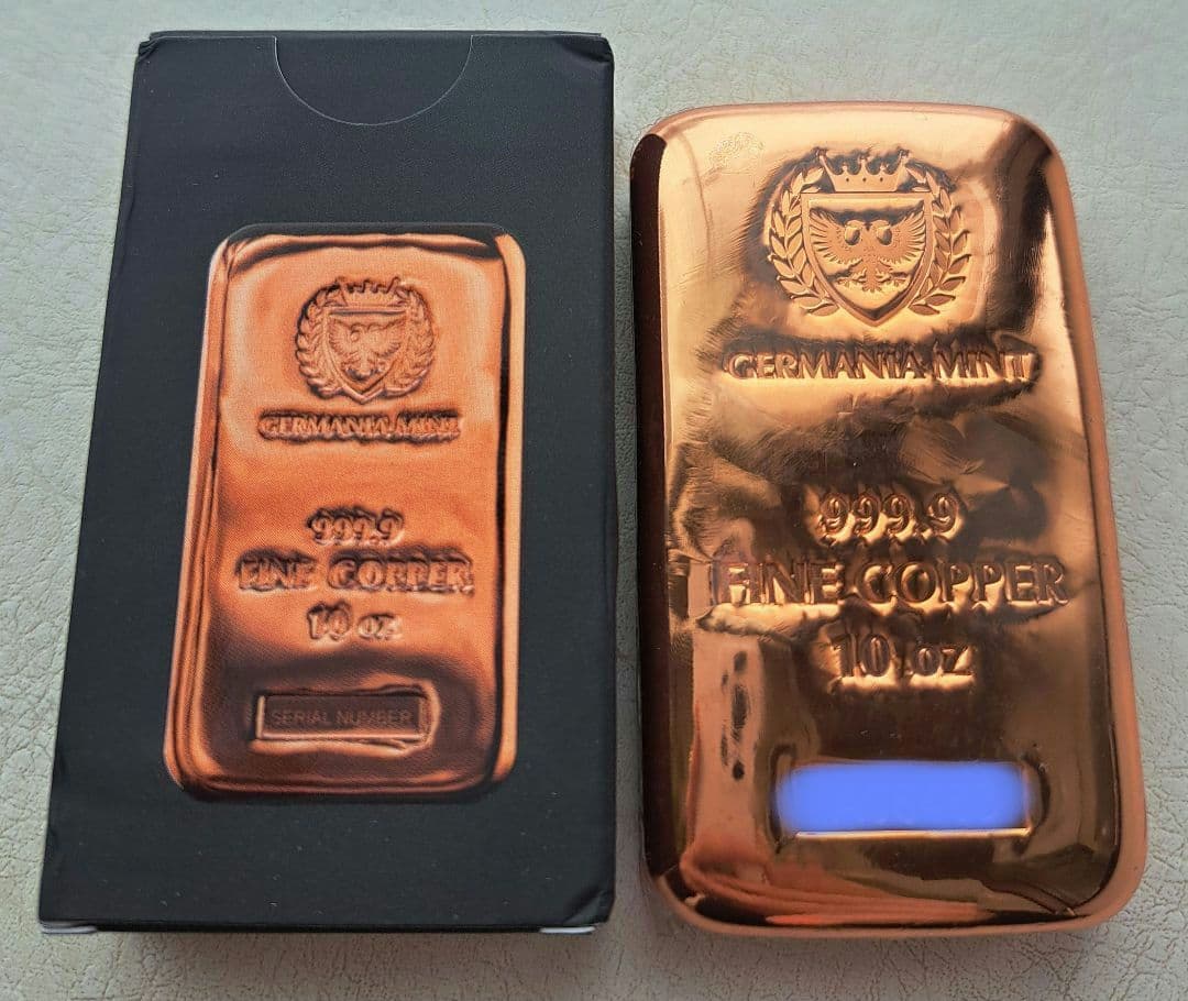 ゲルマニア純銅10オンスキャストバー