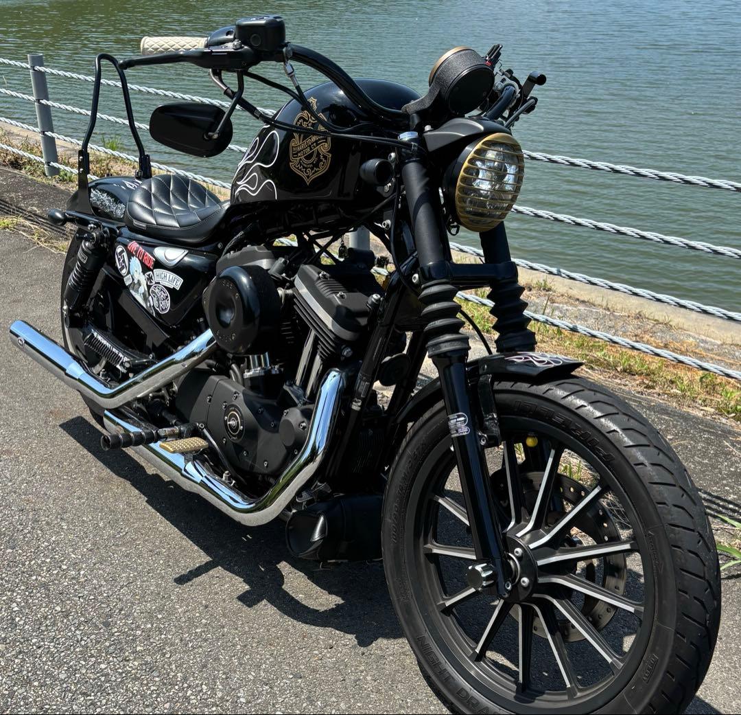 サイモン SIMON ハーレーダビッドソン タンク カバー ブラックフレイム