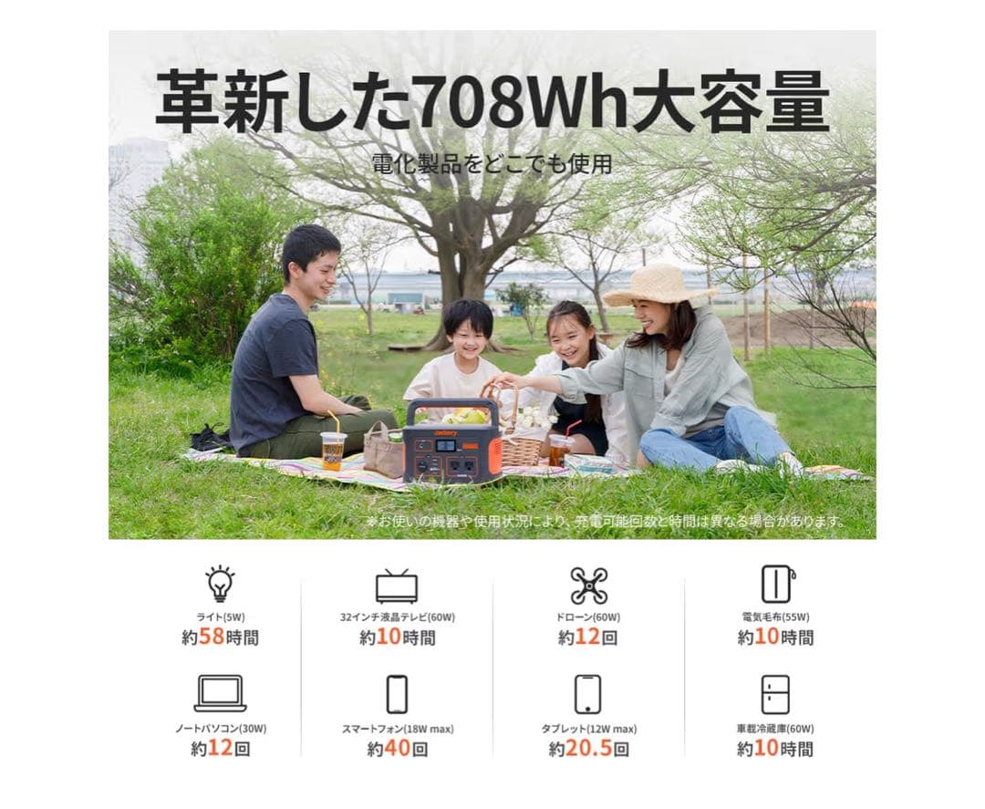 Jackery ポータブル電源 Captain 708 191400mAh