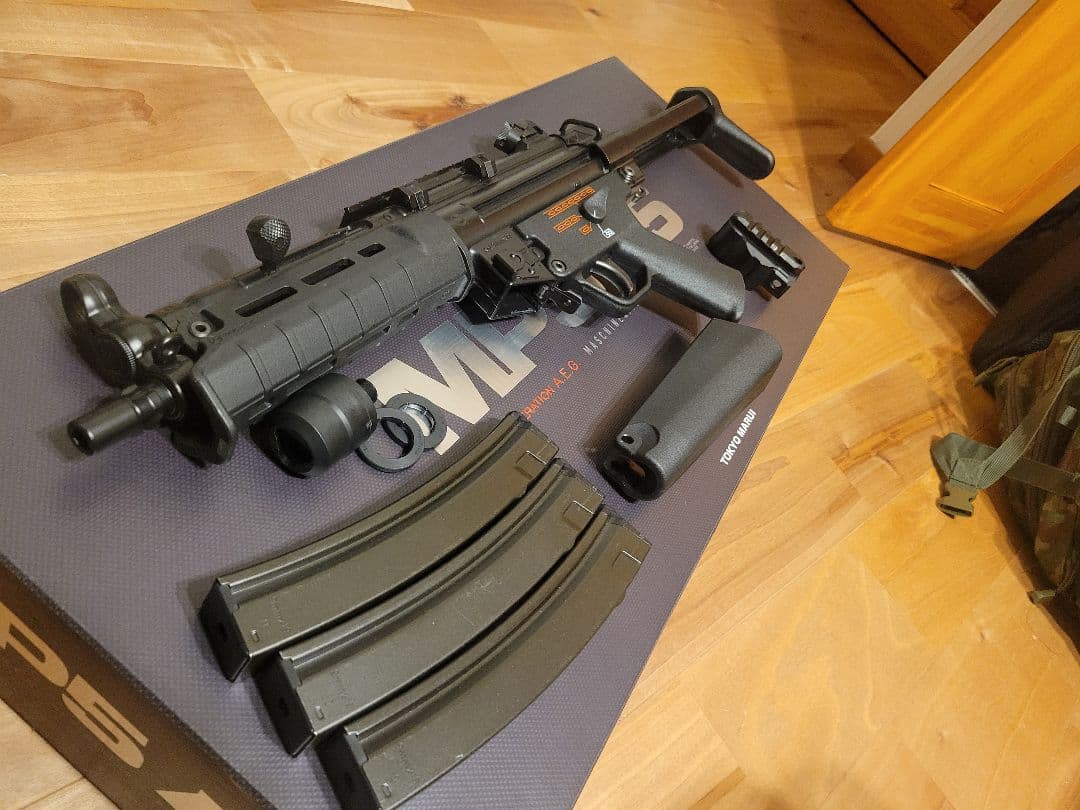 東京マルイ　MP5A5　実物マグプルカスタム　予備マグ　ストックアダプター付き