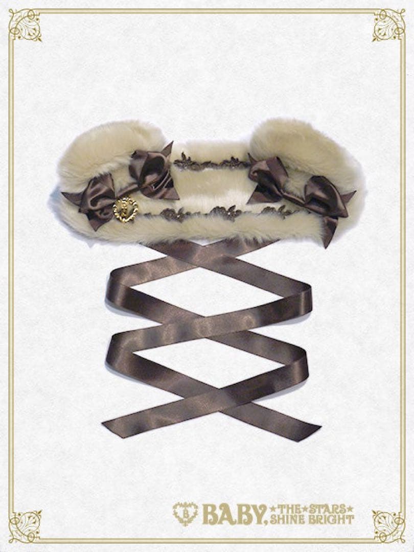 BABY くみゃちゃんファーヘッドドレス　ミルクティー　ベージュ　くまみみ