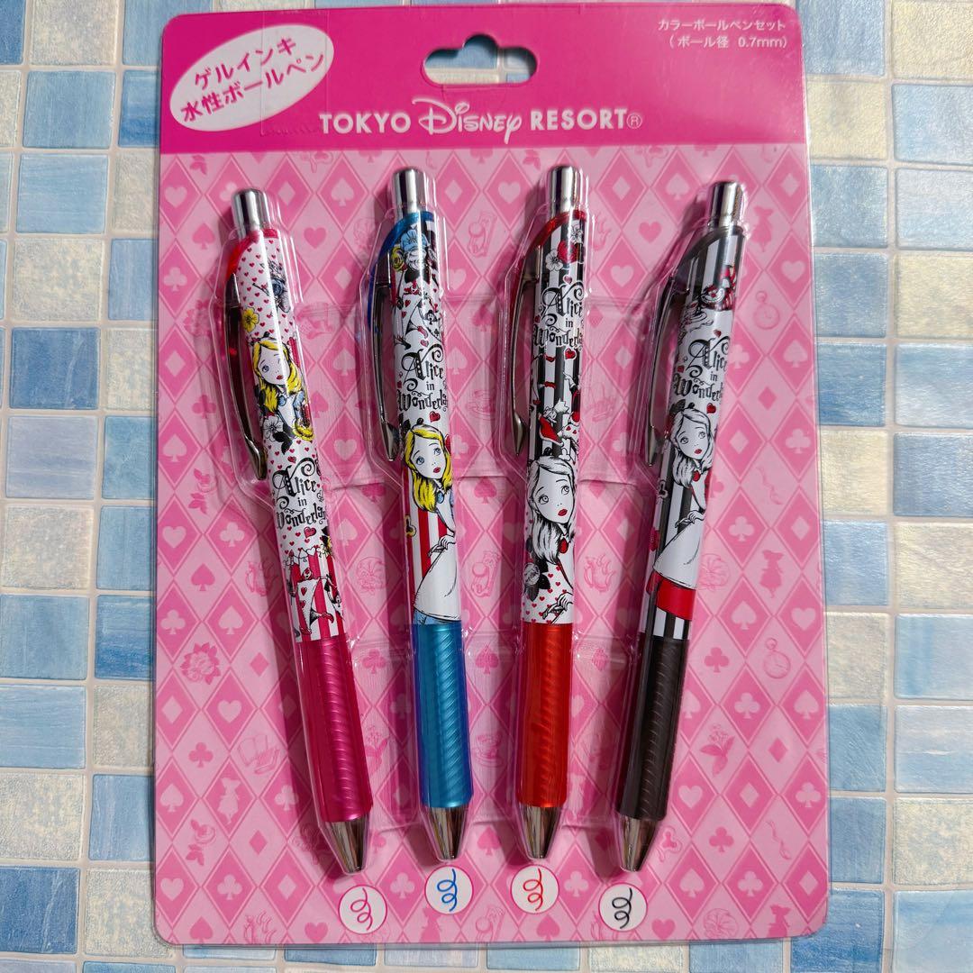 ディズニー　不思議の国のアリス　ボールペン　4本セット