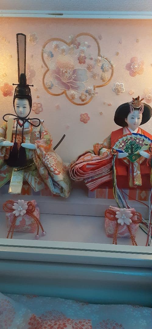 かわいい雛人形セット 　ケースつき
