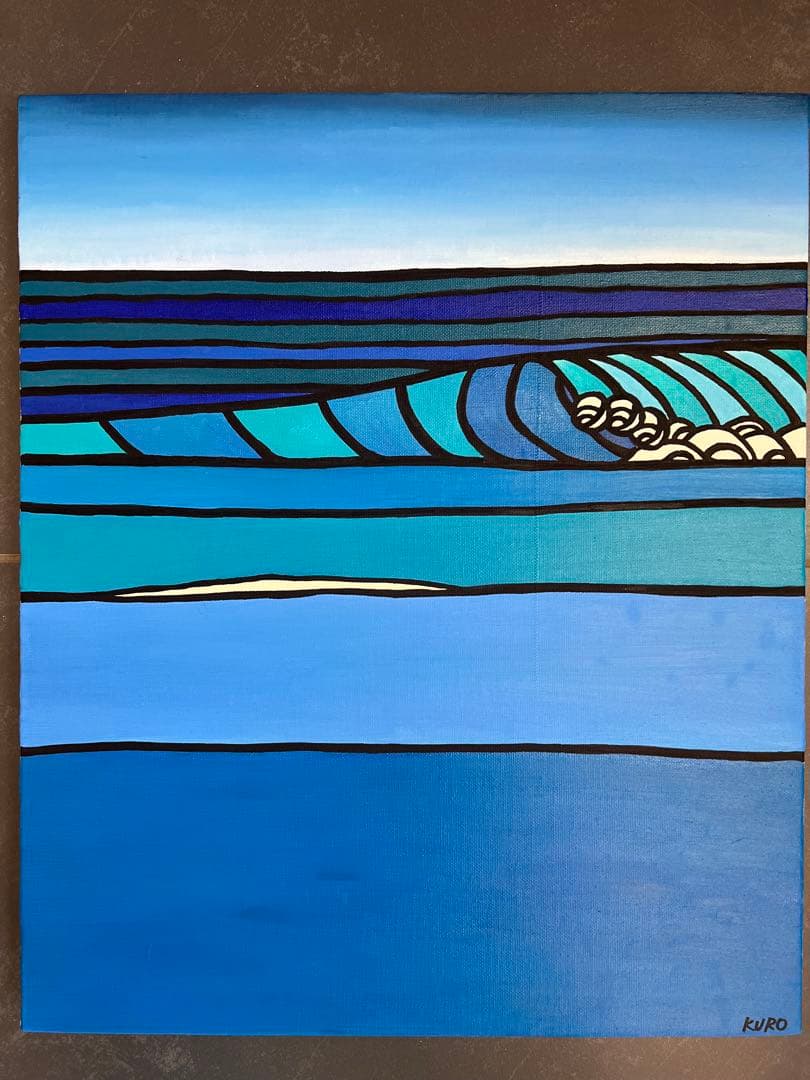 Wave/KURO F8 油絵　原画　風景画