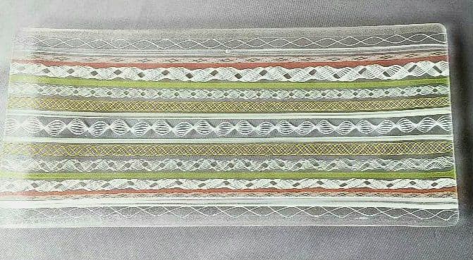 ★藤原奈津江作★高度な技術★レースガラスフュージング長皿（２）