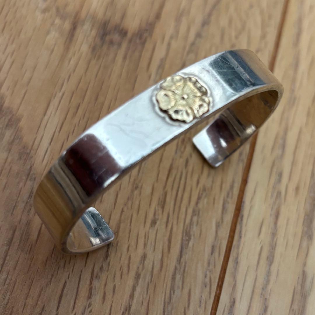 silver as art k18 18金 フラワー バングル　ゴローズ