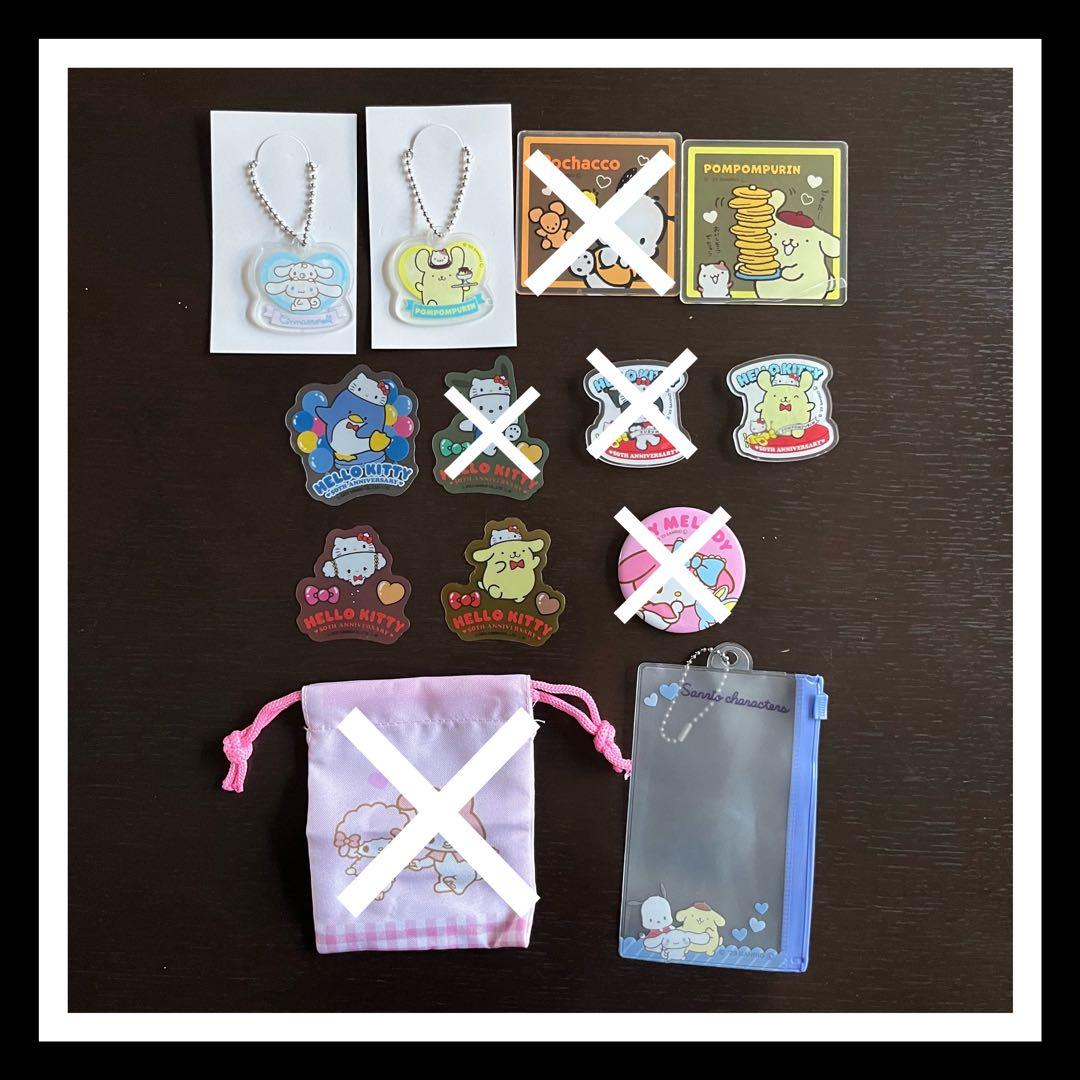 ダイソー サンリオ コースター/キーホルダー/マグネット/ステッカー プリン