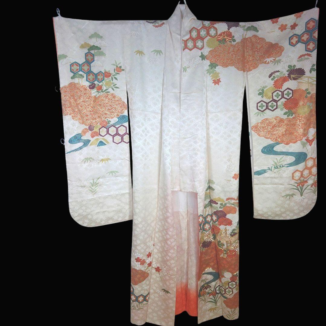 振袖フルセット　成人式　結婚式　前撮り　ホワイト　白　しごき　袋帯　金　ゴールド