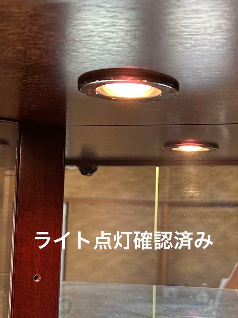 ダークブラウン コーナーガラスケース/カップボード/リビング収納