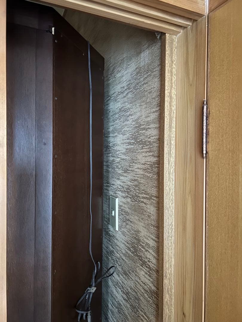 ダークブラウン コーナーガラスケース/カップボード/リビング収納